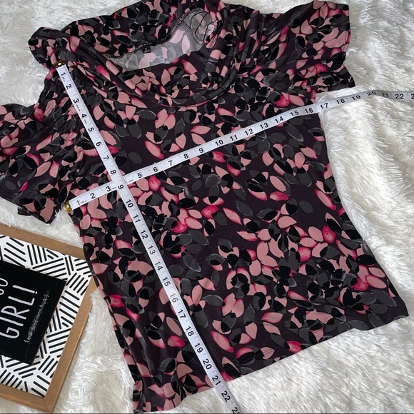 Nine West blouse women’s size small bell short sleeve short dress top stretchy - Picture 5 of 9